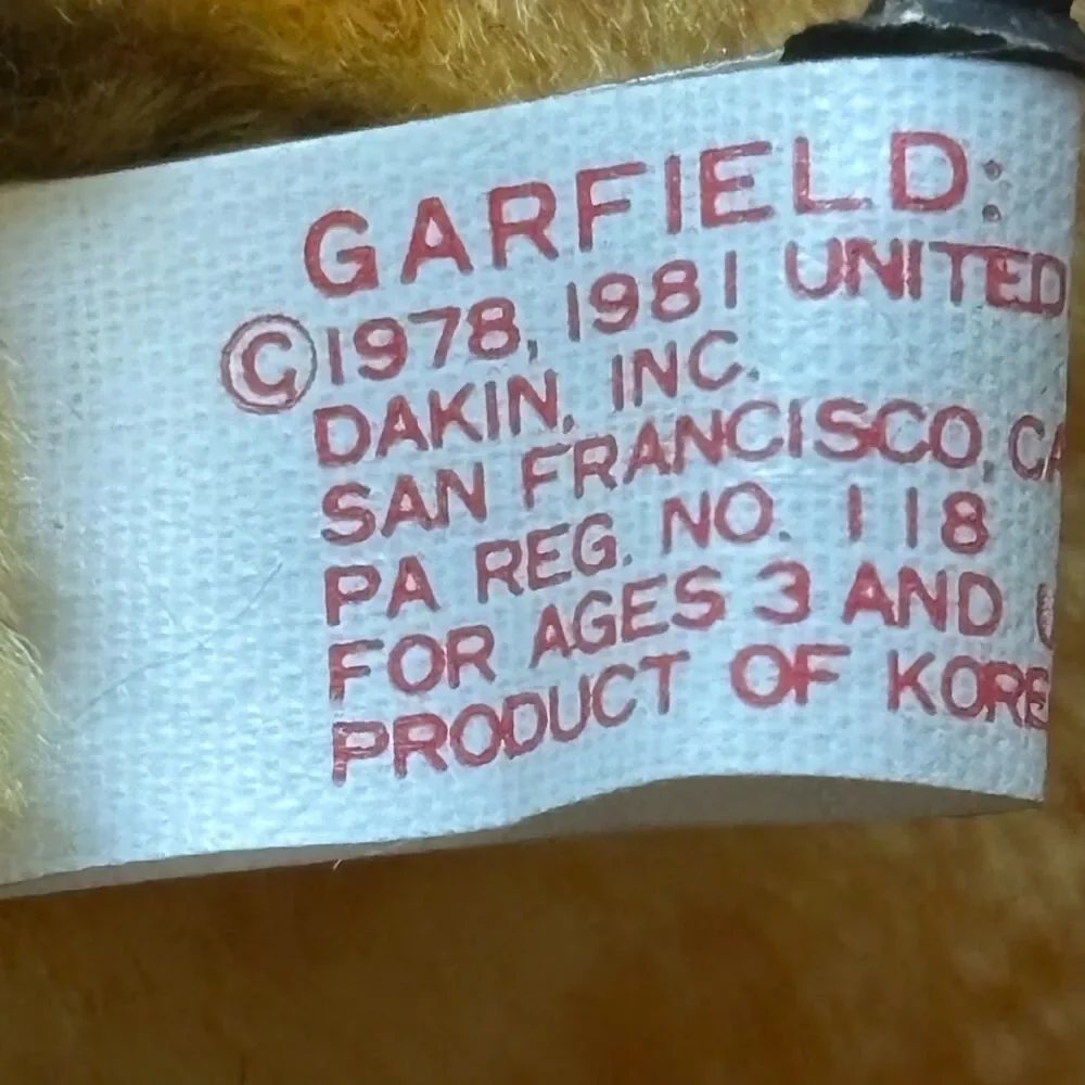 1981 Garfield Christmas Clip-On Dakin 3.5